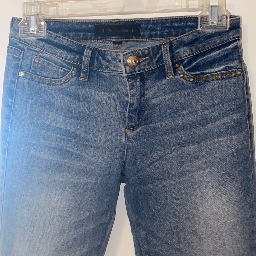 gold studs back and front, juicy on back pocket